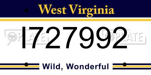 I727992 West Virginia License Plate