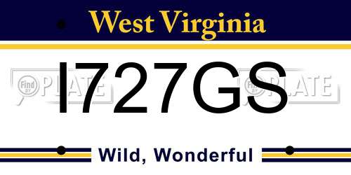 I727GS West Virginia License Plate
