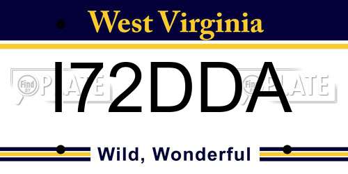 I72DDA West Virginia License Plate