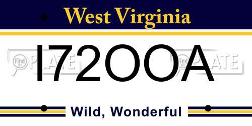 I72OOA West Virginia License Plate