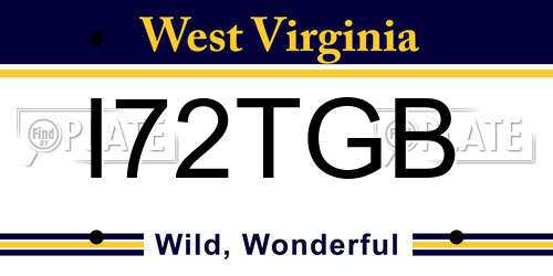 I72TGB West Virginia License Plate