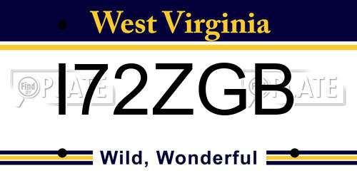 I72ZGB West Virginia License Plate