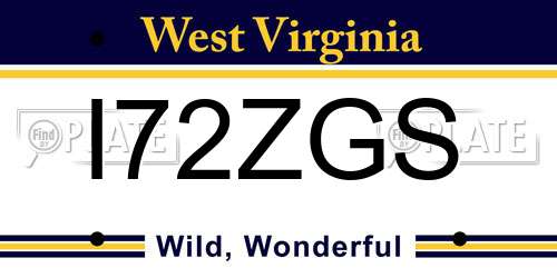 I72ZGS West Virginia License Plate