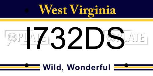 I732DS West Virginia License Plate