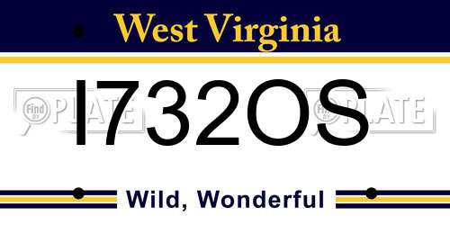 I732OS West Virginia License Plate