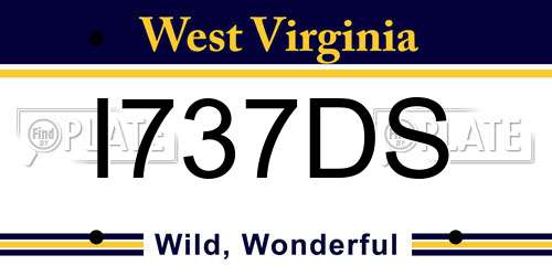 I737DS West Virginia License Plate