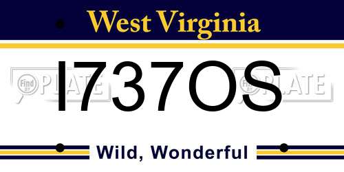 I737OS West Virginia License Plate