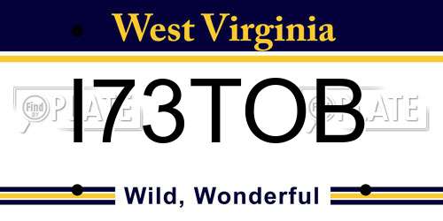 I73TOB West Virginia License Plate