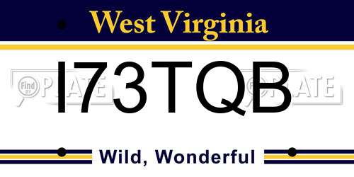 I73TQB West Virginia License Plate