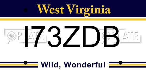 I73ZDB West Virginia License Plate