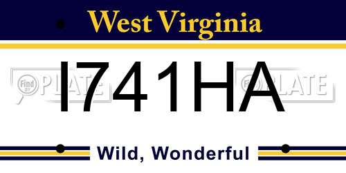 I741HA West Virginia License Plate