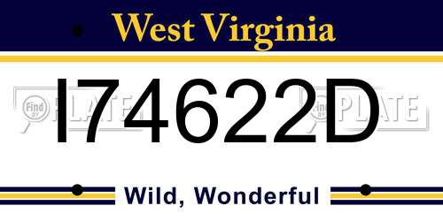 I74622D West Virginia License Plate