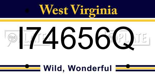 I74656Q West Virginia License Plate