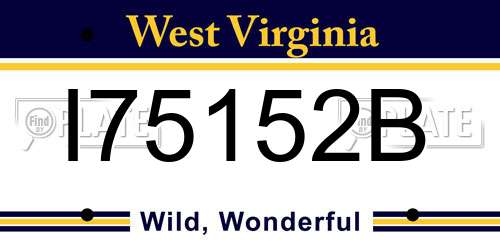 I75152B West Virginia License Plate
