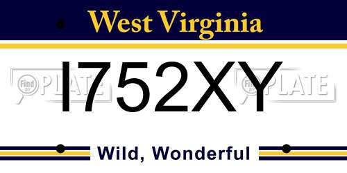 I752XY West Virginia License Plate