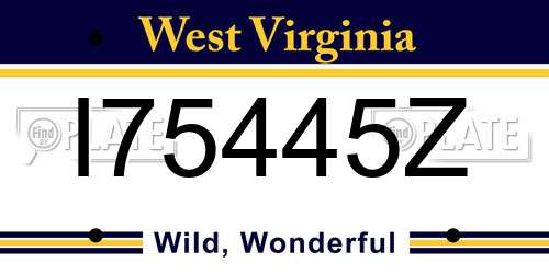 I75445Z West Virginia License Plate