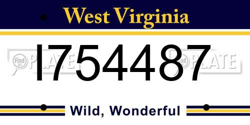 I754487 West Virginia License Plate