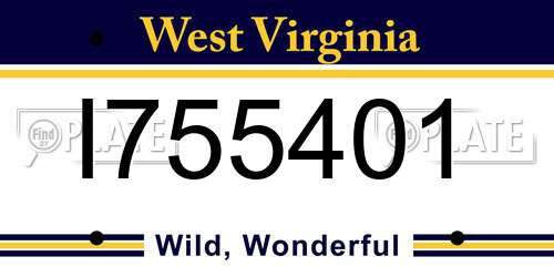 I755401 West Virginia License Plate