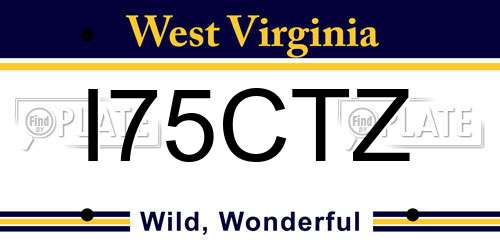 I75CTZ West Virginia License Plate