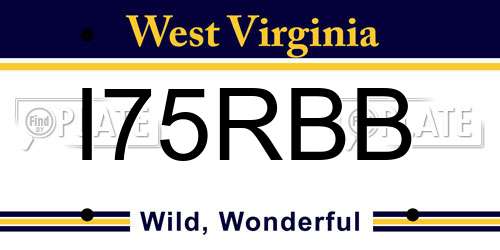 I75RBB West Virginia License Plate