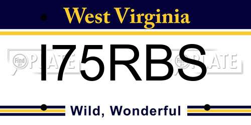 I75RBS West Virginia License Plate