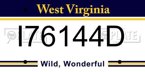 I76144D West Virginia License Plate