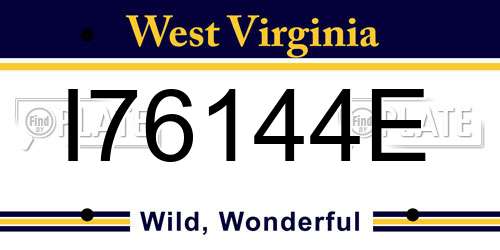 I76144E West Virginia License Plate