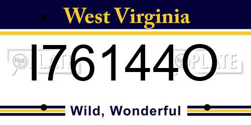 I76144O West Virginia License Plate
