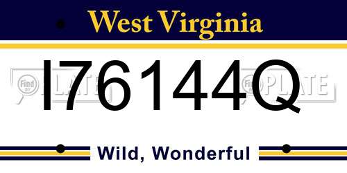 I76144Q West Virginia License Plate