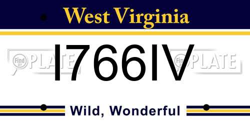 I766IV West Virginia License Plate