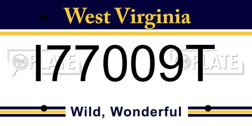 I77009T West Virginia License Plate