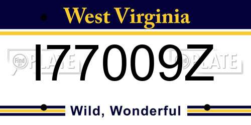 I77009Z West Virginia License Plate