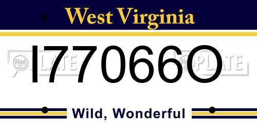 I77066O West Virginia License Plate