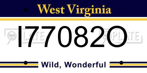 I77082O West Virginia License Plate