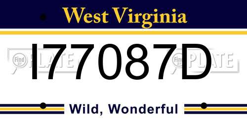 I77087D West Virginia License Plate