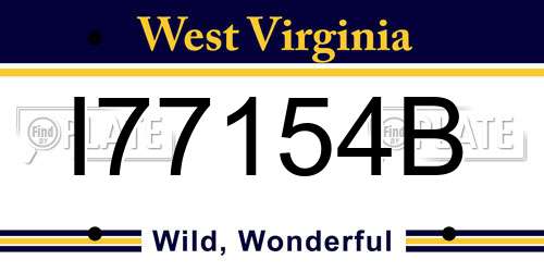 I77154B West Virginia License Plate