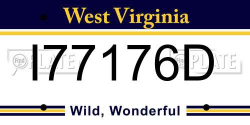 I77176D West Virginia License Plate