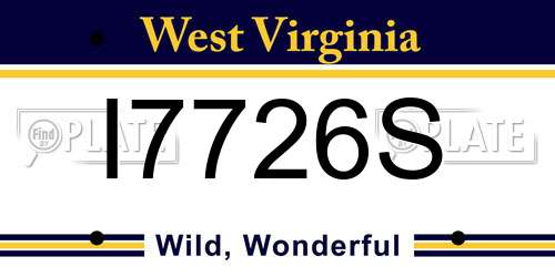I7726S West Virginia License Plate