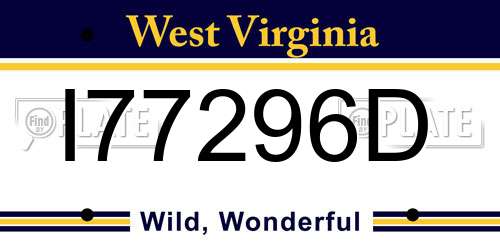 I77296D West Virginia License Plate