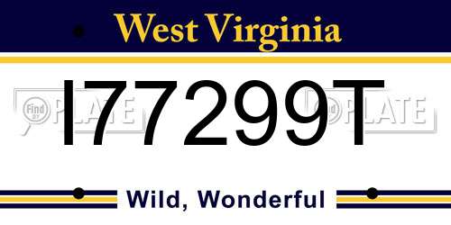 I77299T West Virginia License Plate