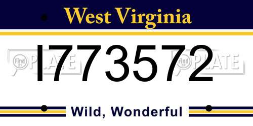 I773572 West Virginia License Plate