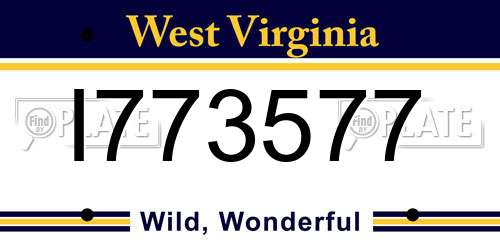 I773577 West Virginia License Plate