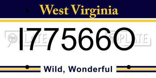 I77566O West Virginia License Plate