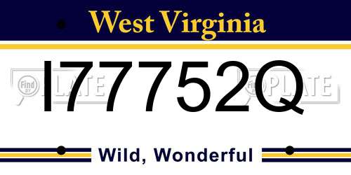 I77752Q West Virginia License Plate