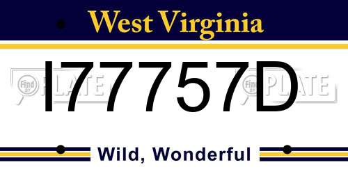 I77757D West Virginia License Plate
