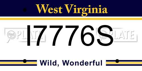 I7776S West Virginia License Plate