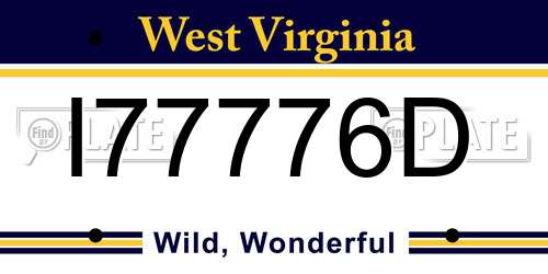 I77776D West Virginia License Plate