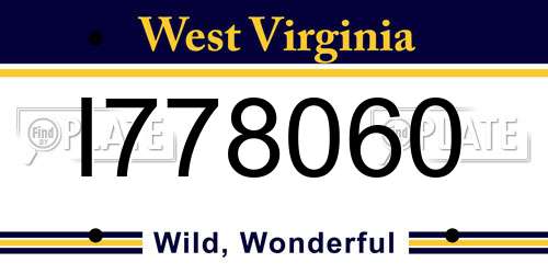 I778060 West Virginia License Plate
