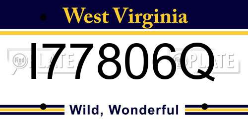 I77806Q West Virginia License Plate