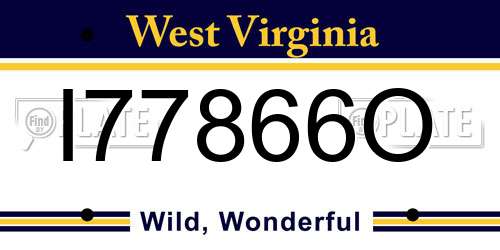 I77866O West Virginia License Plate